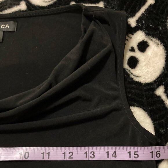 JESSICA Black sleeveless cowlneck shirt ~ Vintage XS SMALL MEDIUM goth tank top - Picture 7 of 14